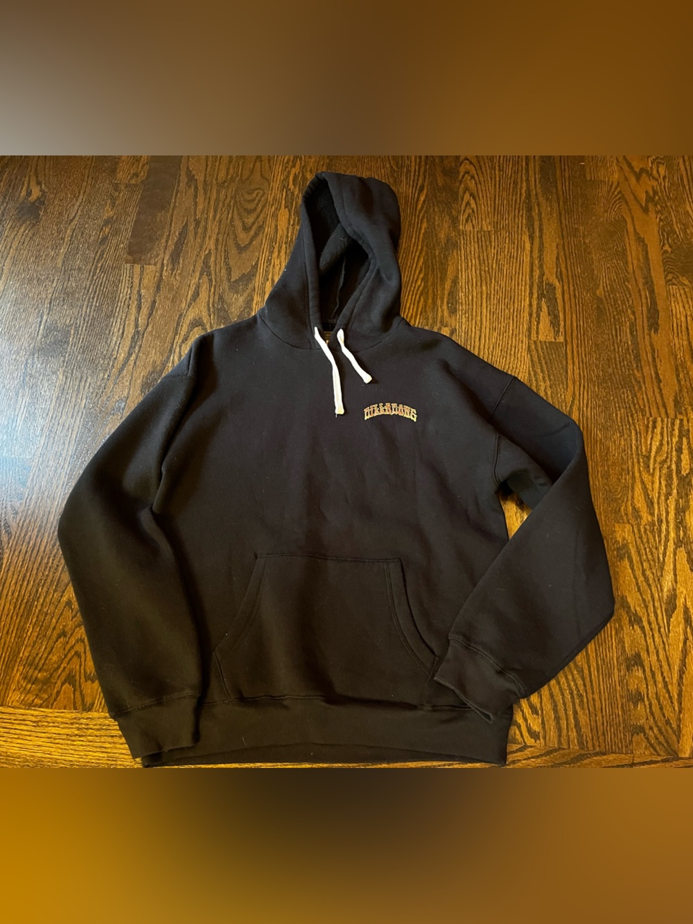 Billabong Black Pullover Hoodie Poipu Hawaii with White Drawcords